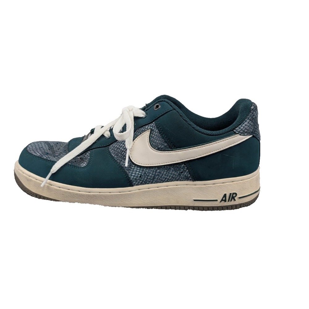 Nike Air Force 1 488298-306 Mens 12 Green Snake Skin Shoes Dark Atomic Teal - Picture 4 of 16